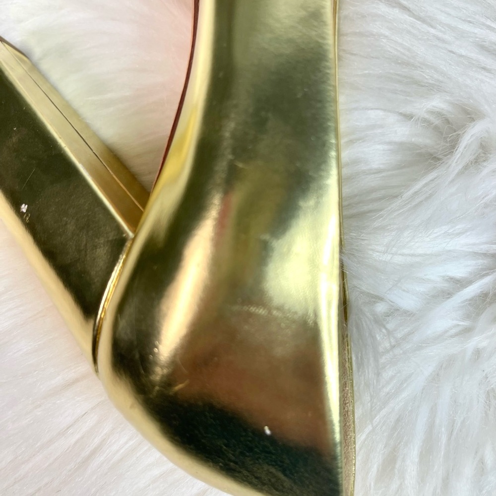 Vintage J.Crew Etta Cap-toe Gold and Tan Metallic Women's Pumps - Picture 13 of 15